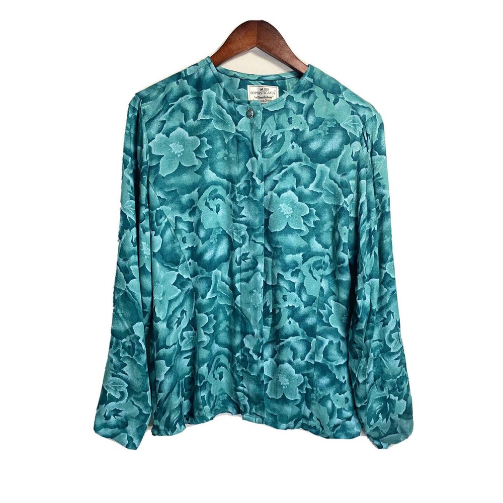Vintage Miss‎ Sophisticate By Pendleton Button Up Cardigan Wool Floral Size 12